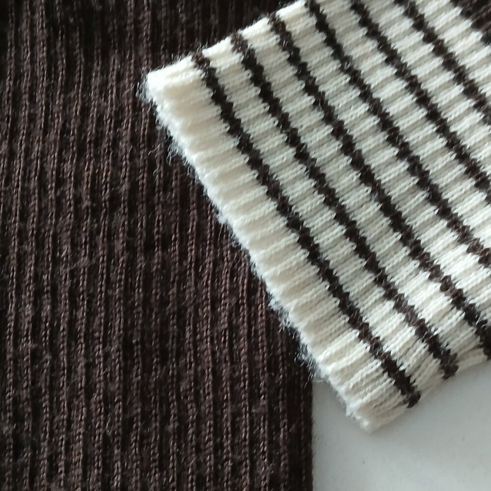 JACADI Brown and Cream Wool Cardigan 2T - Picture 4 of 5